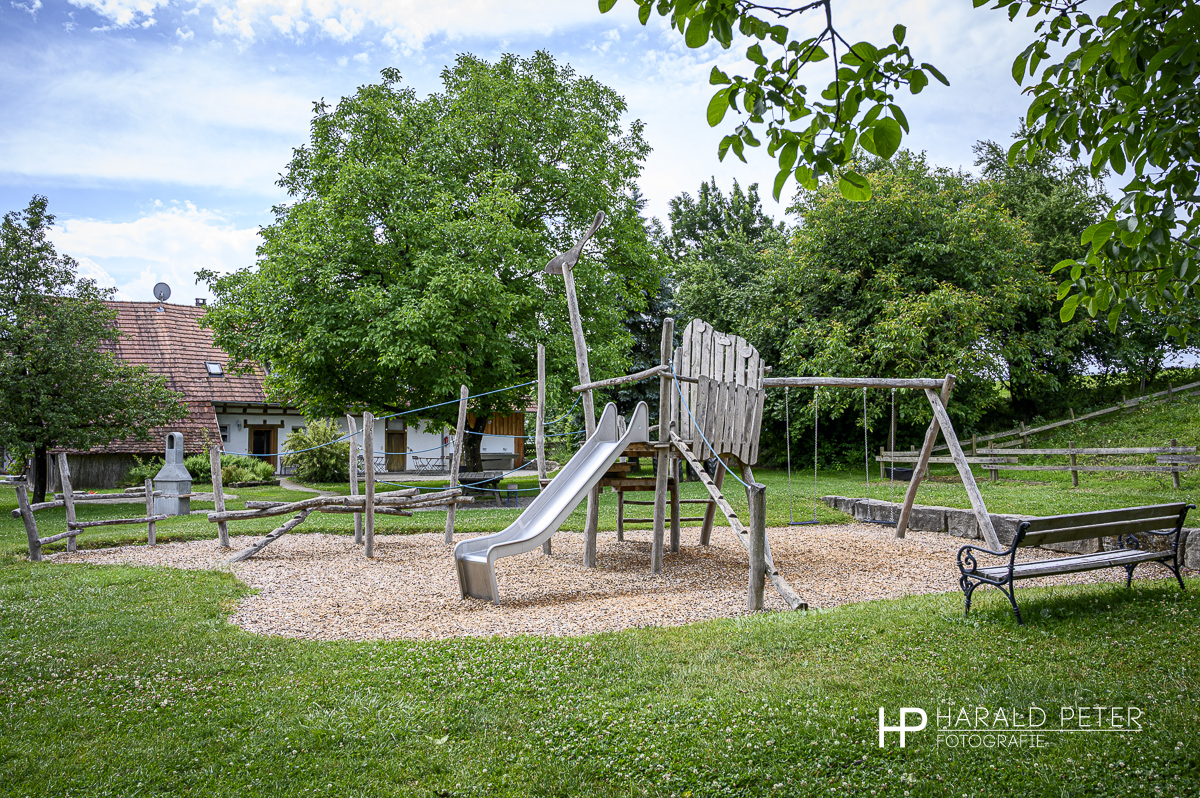 Ferienhof Kramer Abendstimmung am Grillplatz